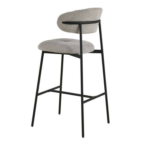 Σκαμπό Μπαρ Με Πλάτη (52.5x54.5x104.5) Spitishop Hibiscus L.Grey