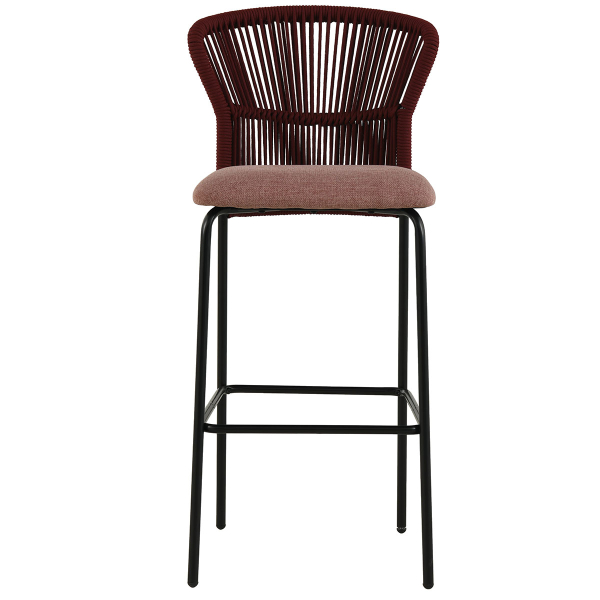 Σκαμπό Μπαρ Με Πλάτη (52.5x54.5x104.5) Spitishop Bali Red