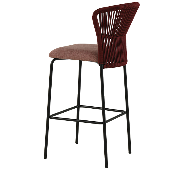 Σκαμπό Μπαρ Με Πλάτη (52.5x54.5x104.5) Spitishop Bali Red