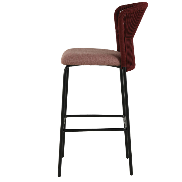 Σκαμπό Μπαρ Με Πλάτη (52.5x54.5x104.5) Spitishop Bali Red