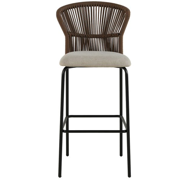 Σκαμπό Μπαρ Με Πλάτη (52.5x54.5x104.5) Spitishop Bali Brown