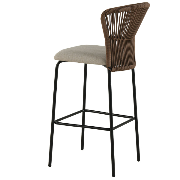 Σκαμπό Μπαρ Με Πλάτη (52.5x54.5x104.5) Spitishop Bali Brown