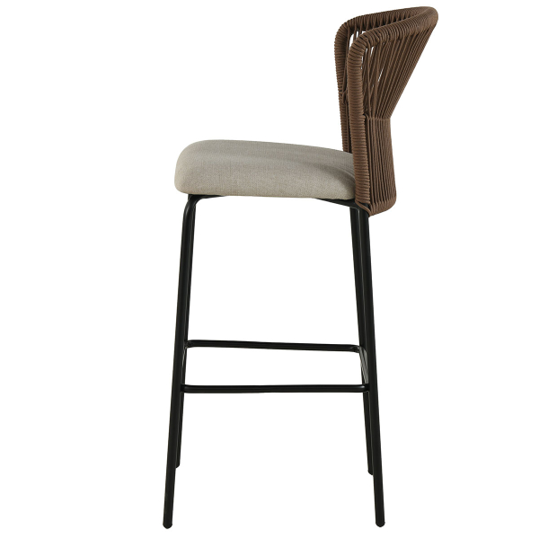 Σκαμπό Μπαρ Με Πλάτη (52.5x54.5x104.5) Spitishop Bali Brown