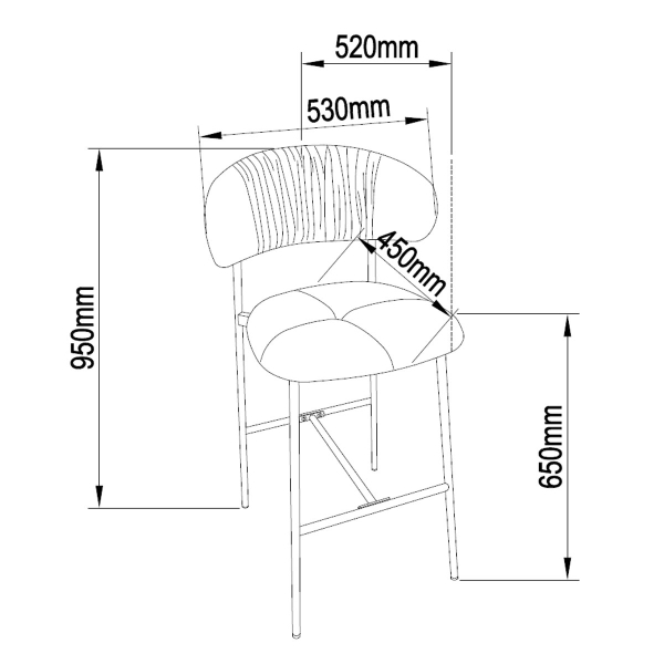 Σκαμπό Μπαρ Με Πλάτη (52.5x54.5x104.5) Spitishop Hibiscus Brown