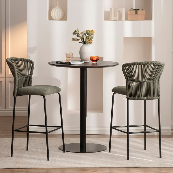 Σκαμπό Μπαρ Με Πλάτη (52.5x54.5x104.5) Spitishop Bali Green