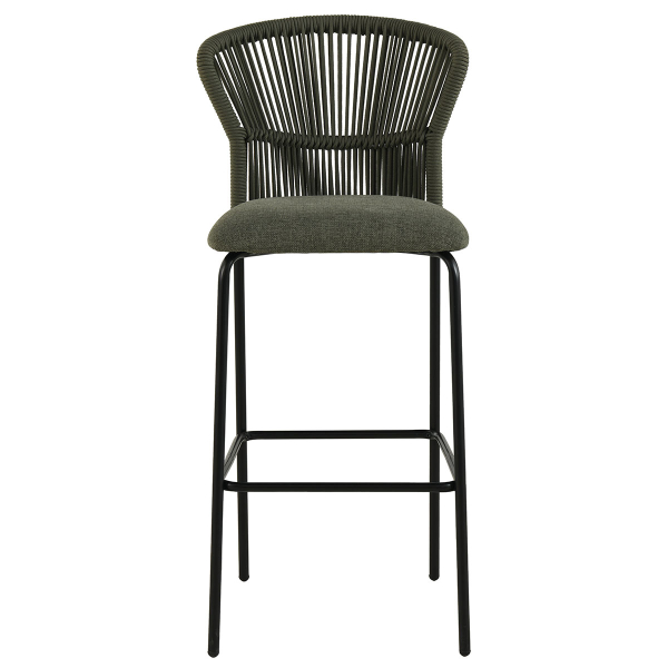 Σκαμπό Μπαρ Με Πλάτη (52.5x54.5x104.5) Spitishop Bali Green