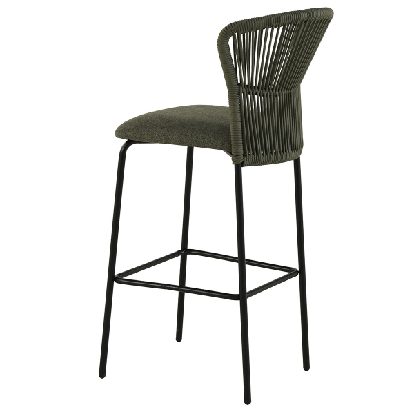 Σκαμπό Μπαρ Με Πλάτη (52.5x54.5x104.5) Spitishop Bali Green