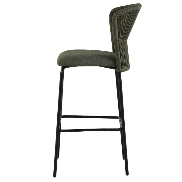 Σκαμπό Μπαρ Με Πλάτη (52.5x54.5x104.5) Spitishop Bali Green