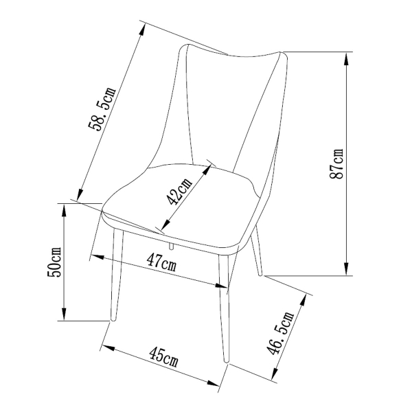 Καρέκλα Τραπεζαρίας (59x46x87) Spitishop Arctic White