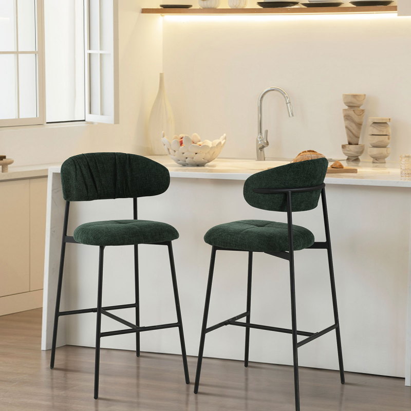 Σκαμπό Μπαρ Με Πλάτη (52.5x54.5x104.5) Spitishop Hibiscus Green