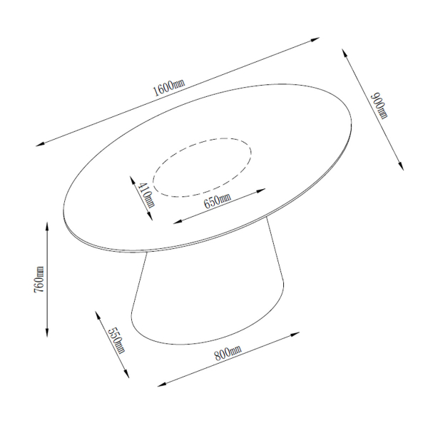 Τραπέζι Τραπεζαρίας (160x90x76) Spitishop Lava Grey