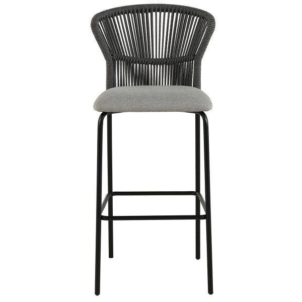 Σκαμπό Μπαρ Με Πλάτη (52.5x54.5x104.5) Spitishop Bali Grey