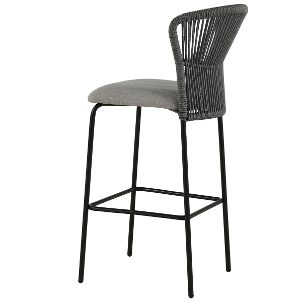 Σκαμπό Μπαρ Με Πλάτη (52.5x54.5x104.5) Spitishop Bali Grey