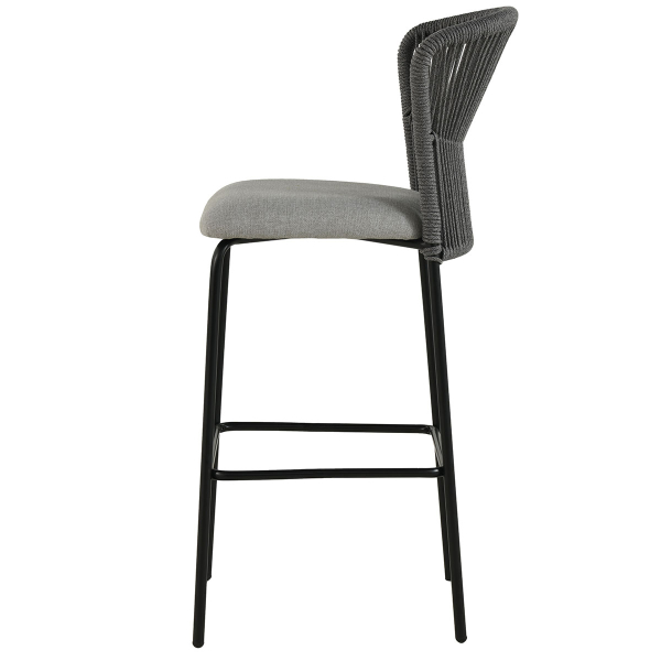 Σκαμπό Μπαρ Με Πλάτη (52.5x54.5x104.5) Spitishop Bali Grey