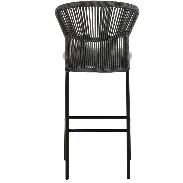 Σκαμπό Μπαρ Με Πλάτη (52.5x54.5x104.5) Spitishop Bali Grey