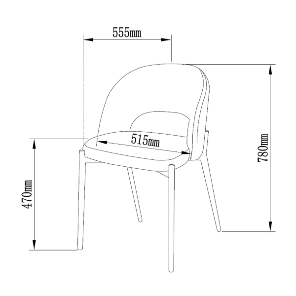 Καρέκλα Τραπεζαρίας (55x51x79) Spitishop Iris Grey