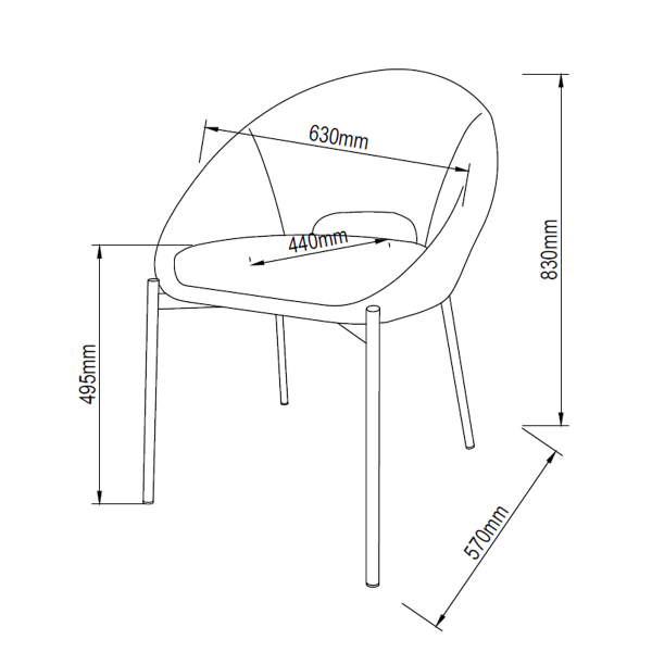 Καρέκλα Τραπεζαρίας (60x63x83) Spitishop Iris L.Grey