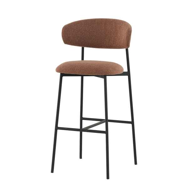 Σκαμπό Μπαρ Με Πλάτη (52x50.5x103) Spitishop Lotus L.Brown