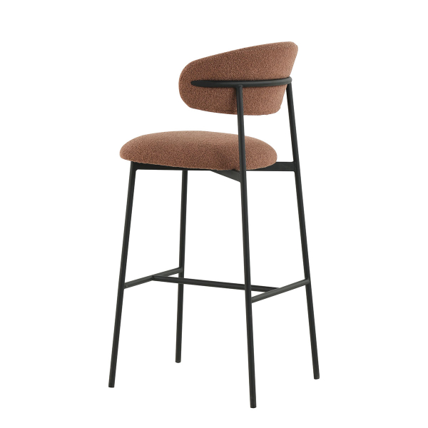 Σκαμπό Μπαρ Με Πλάτη (52x50.5x103) Spitishop Lotus L.Brown