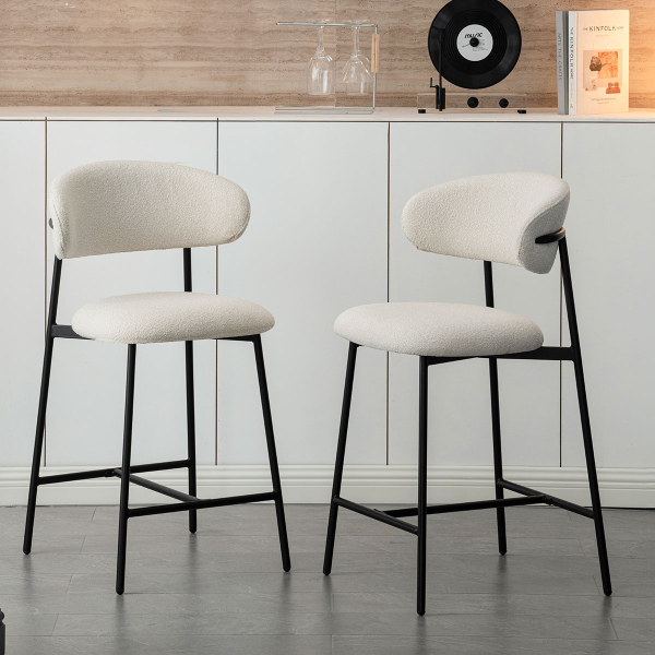 Σκαμπό Μπαρ Με Πλάτη (52x50.5x103) Spitishop Lotus Cream