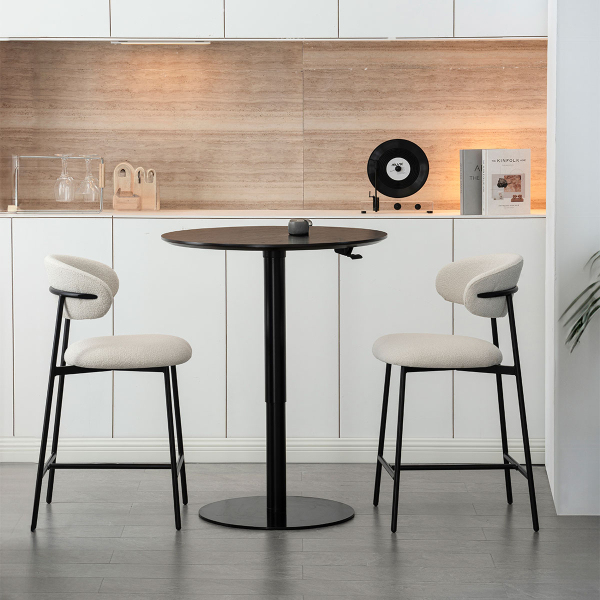 Σκαμπό Μπαρ Με Πλάτη (52x50.5x103) Spitishop Lotus Cream