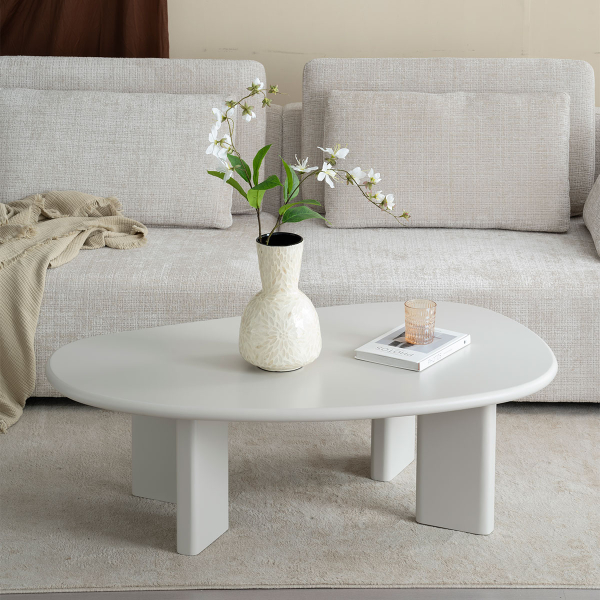 Τραπέζι Σαλονιού (130x80x42) Spitishop Dahlia Cream