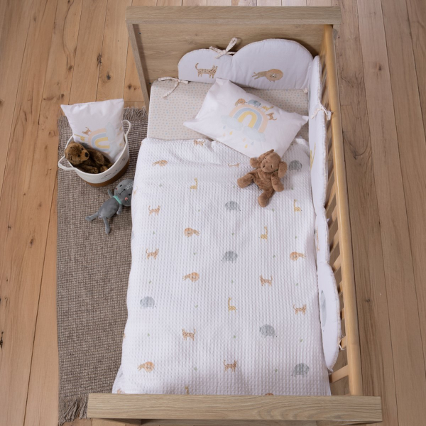 Κουβέρτα Πικέ Αγκαλιάς (80x110) Nef-Nef Homeware Baby Jungle In Motion