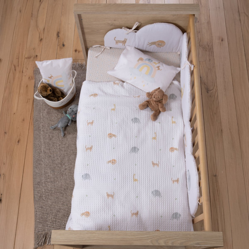 Κουβέρτα Πικέ Αγκαλιάς (80x110) Nef-Nef Homeware Baby Jungle In Motion