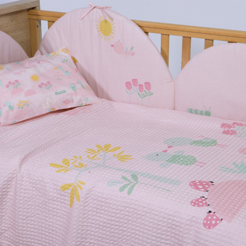 Κουβέρτα Πικέ Κούνιας (110x150) Nef-Nef Homeware Baby Spring Happiness