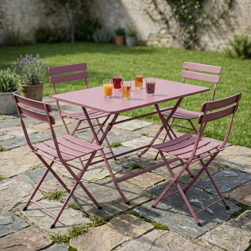 Σετ Τραπεζαρία Κήπου (5τμχ) Spitishop Riviera Purple