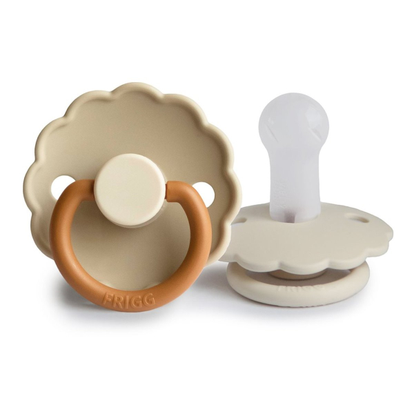 Πιπίλες Σιλικόνης Φυσιολογικές 6Μ+ (Σετ 2τμχ) Frigg Daisy Desert/Cream