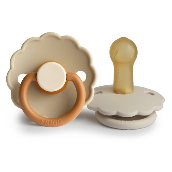 Πιπίλες Καουτσούκ Φυσιολογικές 6Μ+ (Σετ 2τμχ) Frigg Daisy Desert/Cream