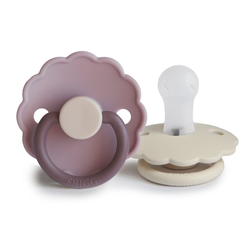 Πιπίλες Σιλικόνης Φυσιολογικές 0Μ+ (Σετ 2τμχ) Frigg Daisy Lavender Haze/Cream