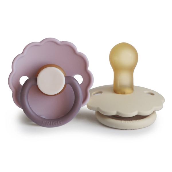 Πιπίλες Καουτσούκ Φυσιολογικές 0Μ+ (Σετ 2τμχ) Frigg Daisy Haze/Cream