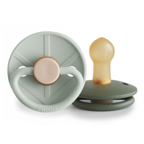 Πιπίλες Καουτσούκ Φυσιολογικές 0Μ+ (Σετ 2τμχ) Frigg Little Viking Sage/Olive