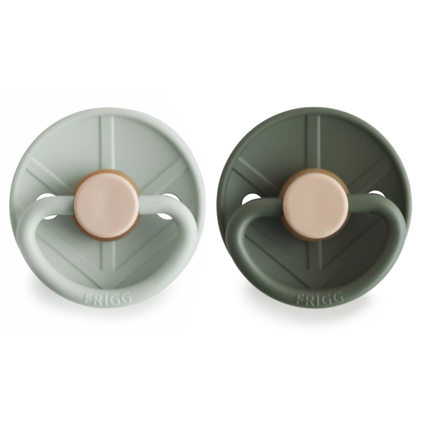 Πιπίλες Καουτσούκ Φυσιολογικές 0Μ+ (Σετ 2τμχ) Frigg Little Viking Sage/Olive