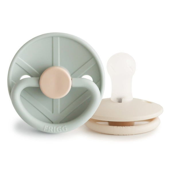 Πιπίλες Σιλικόνης Φυσιολογικές 0Μ+ (Σετ 2τμχ) Frigg Little Viking Sage/Cream