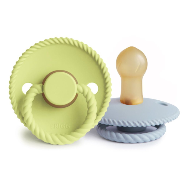 Πιπίλες Καουτσούκ Φυσιολογικές 0Μ+ (Σετ 2τμχ) Frigg Rope Green Tea/Powder Blue