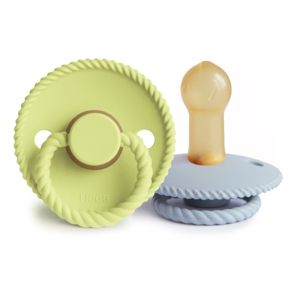 Πιπίλες Καουτσούκ Φυσιολογικές 6Μ+ (Σετ 2τμχ) Frigg Rope Green Tea/Powder Blue