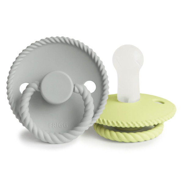 Πιπίλες Σιλικόνης Φυσιολογικές 6Μ+ (Σετ 2τμχ) Frigg Rope Silver Gray/Green Tea