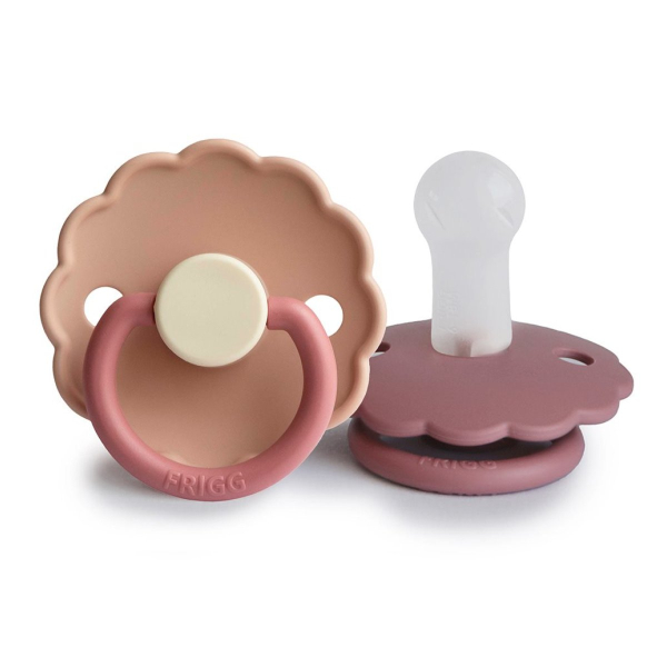 Πιπίλες Σιλικόνης Φυσιολογικές 6Μ+ (Σετ 2τμχ) Frigg Daisy Peony/Cedar