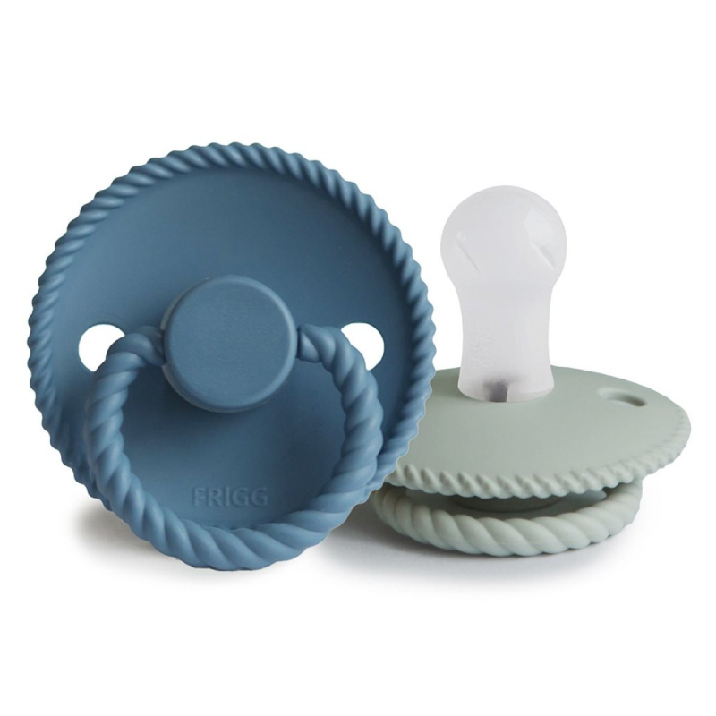 Πιπίλες Σιλικόνης Φυσιολογικές 0Μ+ (Σετ 2τμχ) Frigg Rope Ocean View/Sage