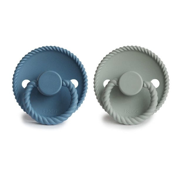 Πιπίλες Σιλικόνης Φυσιολογικές 0Μ+ (Σετ 2τμχ) Frigg Rope Ocean View/Sage