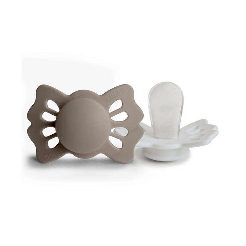 Πιπίλες Σιλικόνης Ανατομικές 0Μ+ (Σετ 2τμχ) Frigg Lucky Portobello/Cream