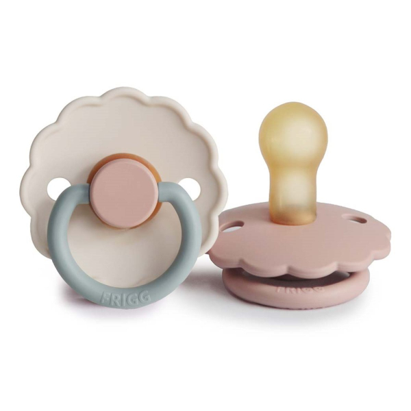 Πιπίλες Καουτσούκ Φυσιολογικές 0Μ+ (Σετ 2τμχ) Frigg Daisy Blush/Cotton Candy