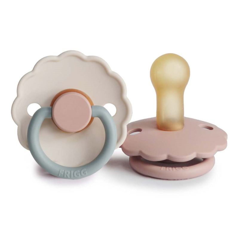 Πιπίλες Καουτσούκ Φυσιολογικές 6Μ+ (Σετ 2τμχ) Frigg Daisy Blush/Cotton Candy