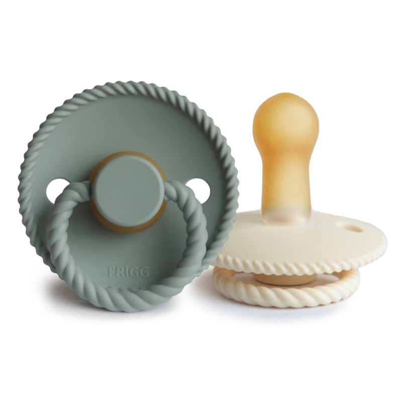 Πιπίλες Καουτσούκ Φυσιολογικές 6Μ+ (Σετ 2τμχ) Frigg Cream/Sage