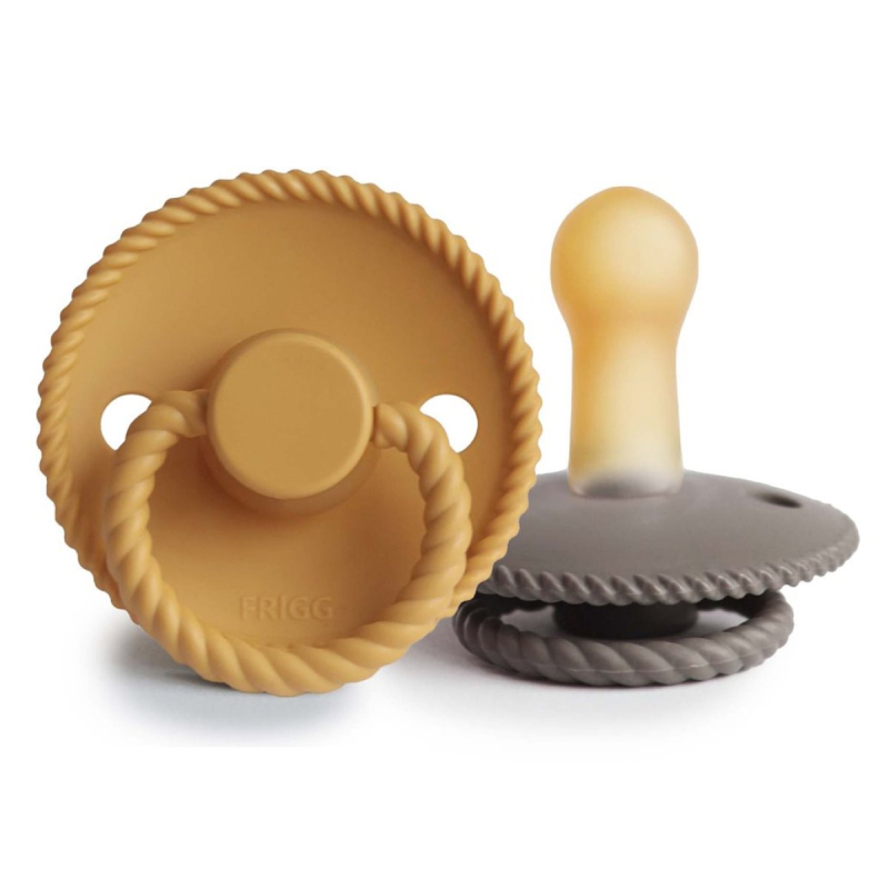 Πιπίλες Καουτσούκ Φυσιολογικές 6Μ+ (Σετ 2τμχ) Frigg Rope Honey Gold/Portobello