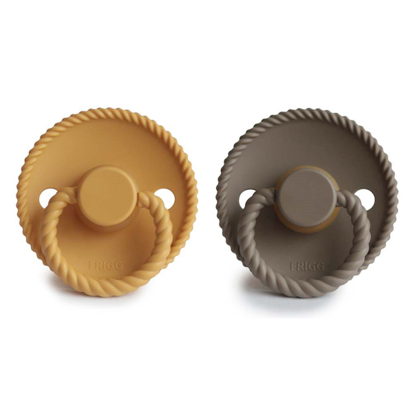 Πιπίλες Καουτσούκ Φυσιολογικές 6Μ+ (Σετ 2τμχ) Frigg Rope Honey Gold/Portobello