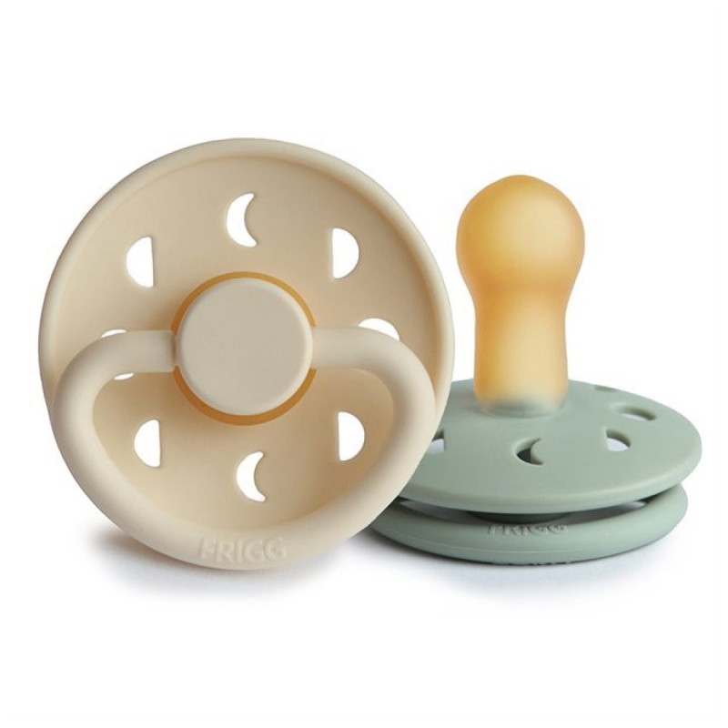 Πιπίλες Καουτσούκ Φυσιολογικές 6Μ+ (Σετ 2τμχ) Frigg Moon Phase Cream/Sage